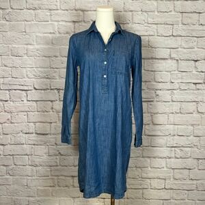 Old Navy Women's XS Blue Chambray Shirt Dress Cotton Minimalcore Classic
